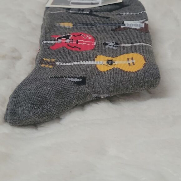 Socksmith Guitar Riff Crew Socks Multicolor Electric Acoustic Guitars OSFM New - Picture 5 of 7